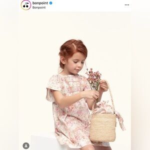 Bonpoint Liberty Floral Kids Dress - Cream and Pink